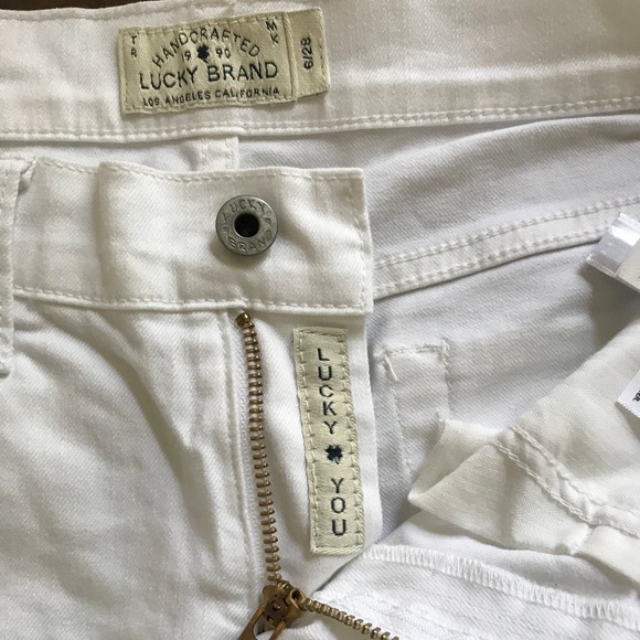 Lucky Brand White Denim Embroidered Shorts - Picture 5 of 5